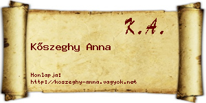 Kőszeghy Anna névjegykártya